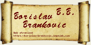 Borislav Branković vizit kartica